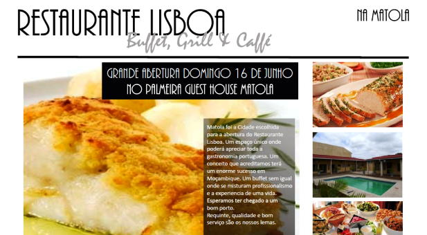 Abriu na Matola o Restaurante Lisboa!