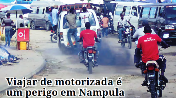 Viajar de motorizada é um perigo em Nampula