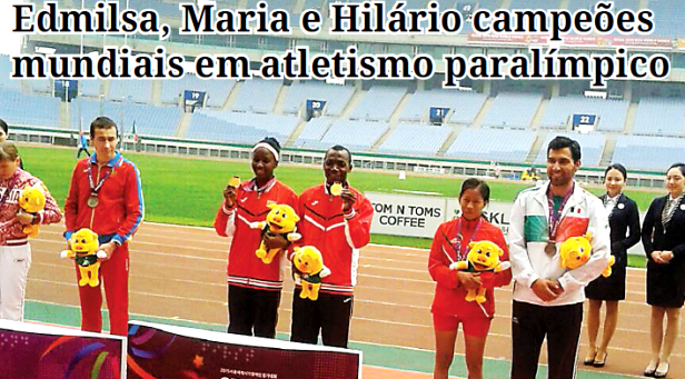 Atletas moçambicanos campeões mundiais em atletismo paralímpico