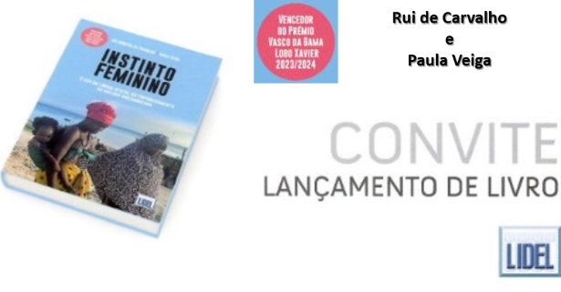 Convite para lançamento do livro Instinto Feminino de Rui de Carvalho e Paula Veiga