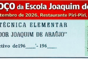 1º Almoço da Escola Joaquim de Araújo - 26 Setembro de 2026