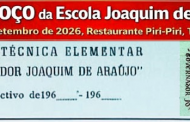 1º Almoço da Escola Joaquim de Araújo - 26 Setembro de 2026